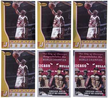 Lot of (6) Michael Jordan Basketball Cards Including 1997-98 Bowmans Best & 1998-99 Topps Chrome